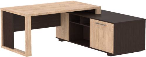 ALTO ACT 1918R Стол руководителя с тумбой, Дуб Девон/Венге Магия 1900х1800х750,(АST169-1;ACT1918(R)