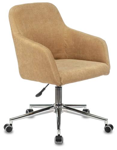 Кресло Бюрократ CH-380SL горчичный Velvet 73 крестов. металл хром