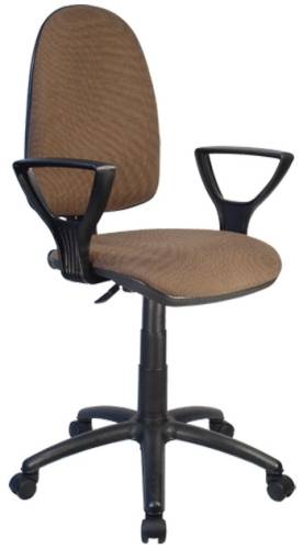 Кресло "Престиж" с подлокотниками "Гольф" кож.зам коричневый