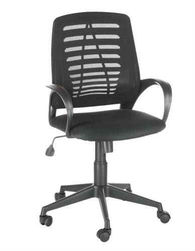 Кресло офисное Ирис TW чёрный, спинка чёрная сетка
