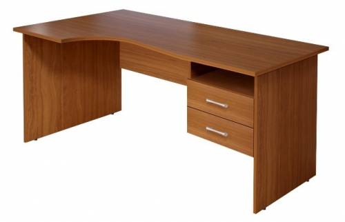 МОНОЛИТ КМ 76.1 Стол криволинейный с тумбой (СМ 5.1 + ТМ 11.1), левый 1400*900(700)*750 бук