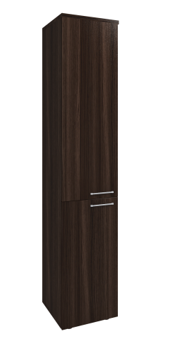 ВЕКТОР/ОМЕГА КВ207.26 Шкаф узкий (КВ88+КВ92+КВ93+ФД07*2), размер 410х400х2052, честерфилд темный