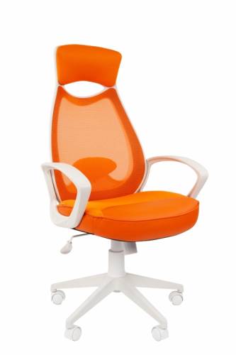 Офисное кресло Chairman 840 Россия белый пластик  TW16\TW-66 оранжевый