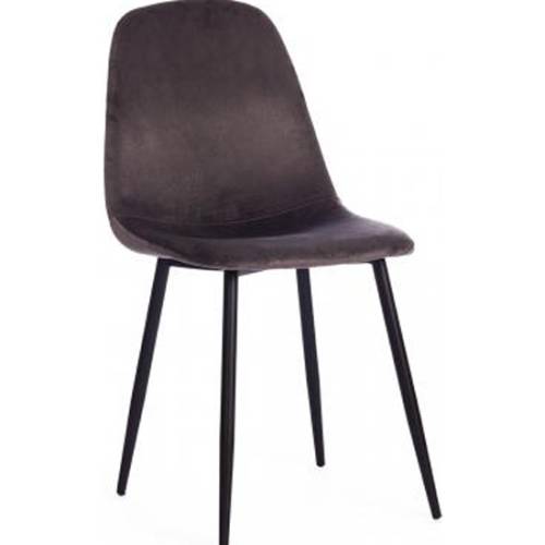 Стул TetChair BREEZE (mod. 4724) вельвет/металл, 44 х 53 х 87 см, темно-серый HLR24 / черный
