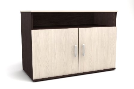 КАНЦ ТК 28.25 Тумба для оргтехники 900*430*620,венге, двери-дуб молочный
