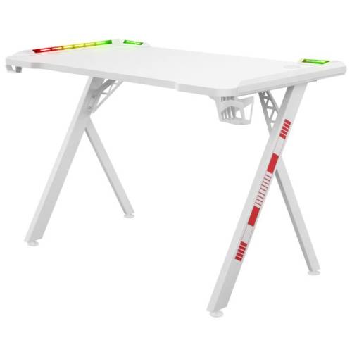 Стол игровой Defender Foton RGB с подставкой под кружку и подвесом под гарнитуру, белый Стол игровой Defender Foton RGB с подставкой под кружку и подвесом под гарнитуру, белый