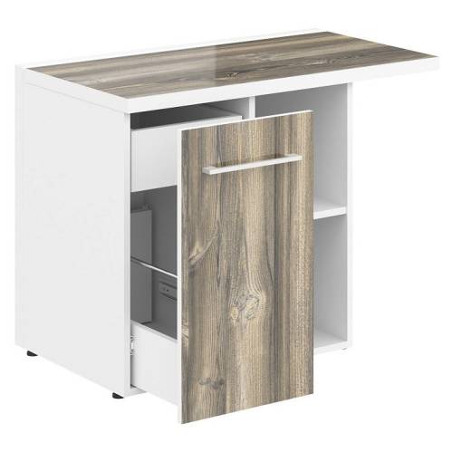 MORRIS MCRT 1055 (L) Тумба приставная 1000*550*750 Дуб Базель/Белый, ЛДС 38 мм MORRIS MCRT 1055 (L) Тумба приставная 1000*550*750 Дуб Базель/Белый, ЛДС 38 мм