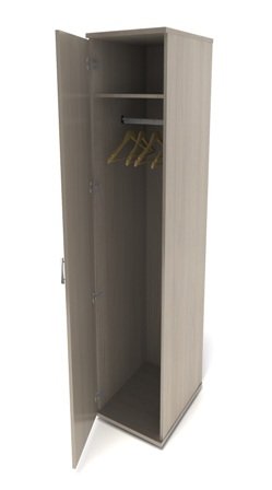 МОНОЛИТ ШМ 52.15 Шкаф для одежды узкий 370х520х2050, дуб молочный МОНОЛИТ ШМ 52.15 Шкаф для одежды узкий 370х520х2050, дуб молочный