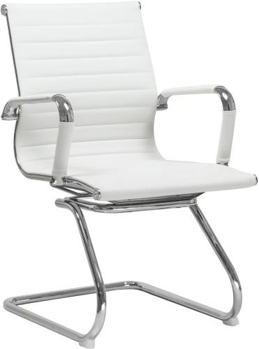 Офисное кресло для посетителей DOBRIN CODY (цвет сиденья белый, цвет основания хромированная сталь)
