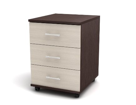 КАНЦ ТК 30.25 Тумба выкатная, 400х450х570, каркас венге 16, фасады дуб молочный 15