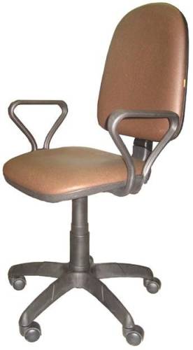 Кресло Престиж с подлокотниками "Самба" (кож. зам, цвет коричневый) Кресло Престиж с подлокотниками "Самба" (кож. зам, цвет коричневый)