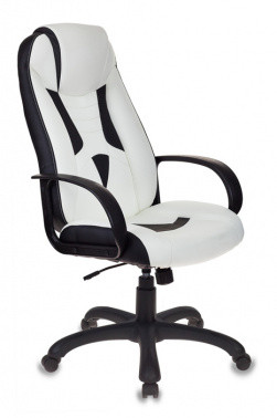 Кресло игровое Бюрократ VIKING-8, WH+BLACK белый, черный искусственная кожа