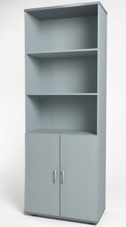 МОНОЛИТ КМ 1.11 Шкаф высокий (ШМ44.11+ДМ41х2), 740х390х2050, серый, три открытых полки