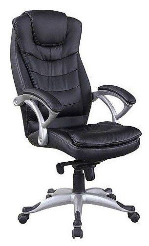 Кресло 2065Н "Патрик", ЭкоКожа чёрная, до 250 кг, Высота: 115–125 см