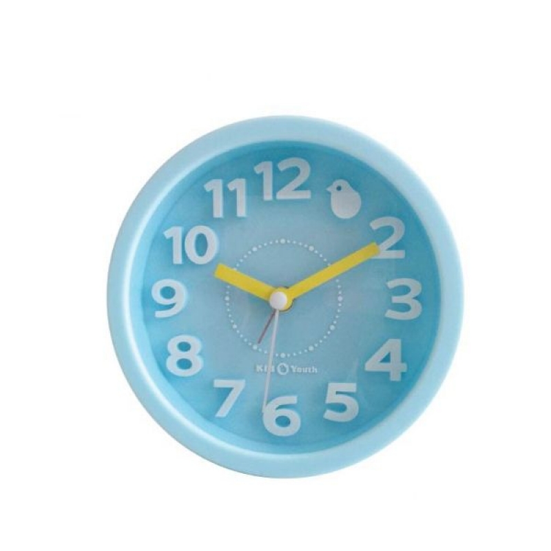 Часы будильник голубой