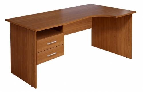 МОНОЛИТ КМ 77.3 Стол криволинейный с тумбой (СМ6.3+ТМ11.3),правый, 1600х900(700)х750, орех