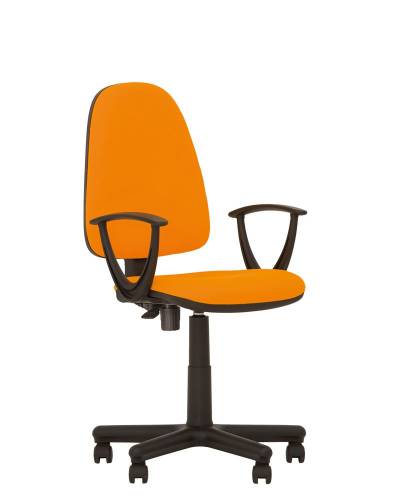 Кресло "Престиж" с подлокотниками "Гольф" кож.зам оранж