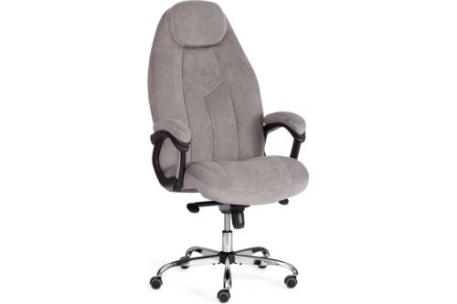 Кресло TETCHAIR Boss lux флок, серый, 29