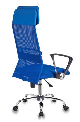 Кресло руководителя Бюрократ KB-6N/SL/BL/TW-10 синий TW-05 TW-10 сетка крестовина хром