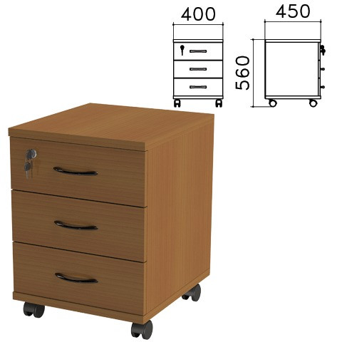 КАНЦ ТК 29.9 Тумба подкатная с замком 404х450х570 орех