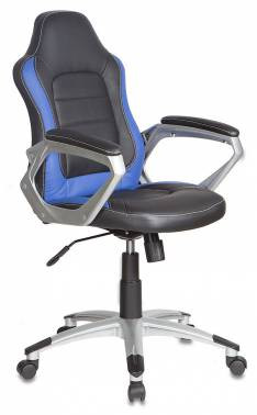 Кресло руководителя Бюрократ CH-825S/Black+Bl вставки синий сиденье черный искусственная кожа (пласт
