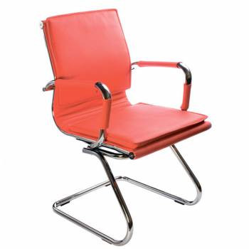 Кресло Бюрократ CH-993-Low-V/Red низкая спинка красный искусственная кожа (на полозьях)