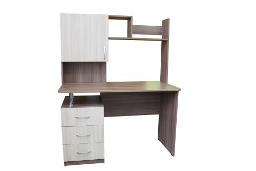 Стол компьютерный Сириус Л Белый 1200х600х1500, ЛДСП16 мм, фасады МДФ, с надстройкой Стол компьютерный Сириус Л Белый 1200х600х1500, ЛДСП16 мм, фасады МДФ, с надстройкой