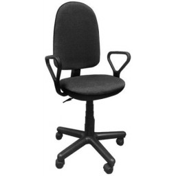 Кресло "Престиж" с подлокотниками "Самба" черная ткань (Лапласт)