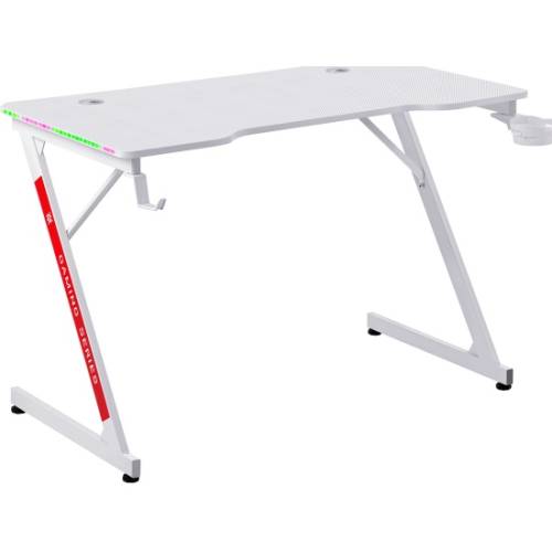 Игровой компьютерный стол Solas подвес кружк+гарн,бел,МДФ,RGB DEFENDER Игровой компьютерный стол Solas подвес кружк+гарн,бел,МДФ,RGB DEFENDER