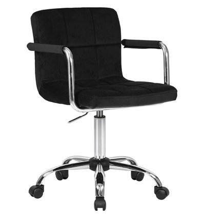 Офисное кресло DOBRIN TERRY (цвет сиденья черный велюр, цвет основания хром)