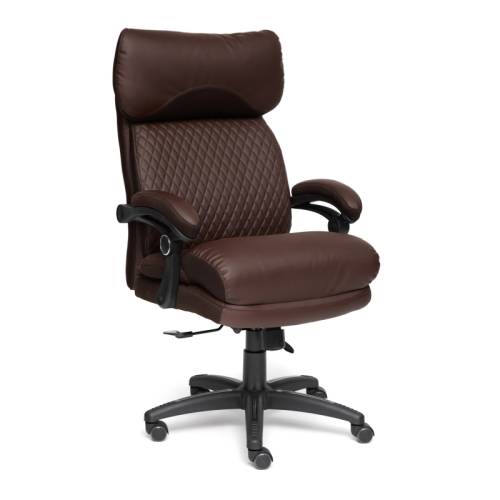 Кресло TETCHAIR CHIEF кож/зам/ткань, коричневый/коричневый стеганный, 36-36/36-36 стеганный