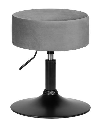 Пуф DOBRIN DANNY BLACK цвет серый велюр, цвет основания черный