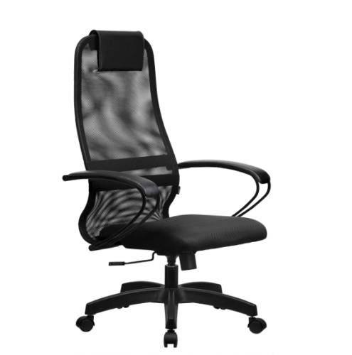 Кресло METTA SU-BK130-8 Черный основание пластик,черный молдинг и подл,ткань сетка мягкая(2 места)Pl