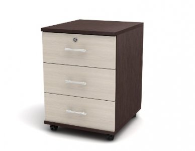 КАНЦ ТК 29.25 Тумба выкатная, 400х450х570, фасады дуб молочный 15, каркас венге 14,с замком