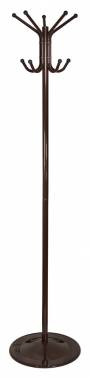 Вешалка напольная Бюрократ CR-001/BROWN коричневый основание круг наконечники черный крючки двойные	