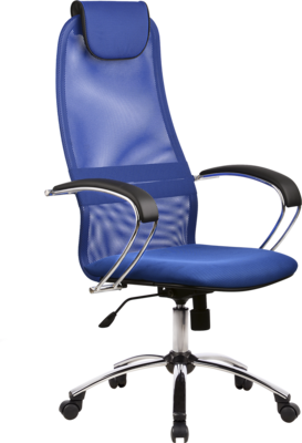 Кресло Metta ВK-8Ch-23 (Галакси Лайт) ткань синяя сетка, крестовина и подлокотники хром