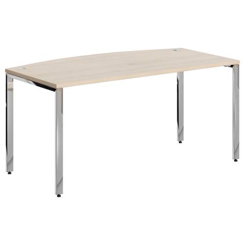 XTEN GLOSS Стол руководителя XGET 169, 1600х867х750, Бук Тиара/Нержавейка,ЛДСП 25мм 