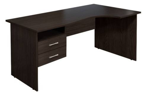 МОНОЛИТ КМ 75.14 Стол криволинейный с тумбой (СМ 4.14+ТМ11.14),правый 1400*900(700)*750 венге