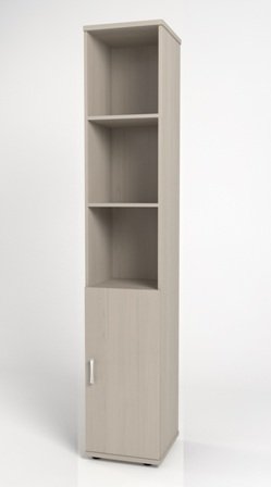 МОНОЛИТ КМ 7.15 Шкаф узкий (КМ 45.15 +ДМ 41.15), 3 открытые полки 370х370х2050 дуб молочный