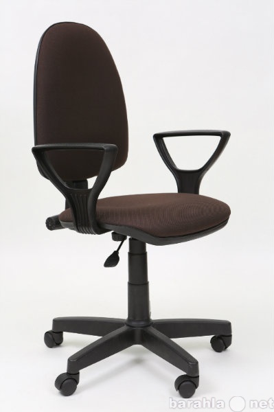 Кресло "Гранд" с подлокотниками "Гольф", кожзам коричневый