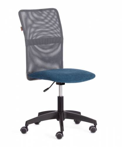 Кресло TETCHAIR Start флок/ткань, синий/серый, 32/w-12