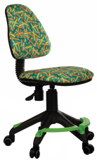 Кресло детское Бюрократ KD-4-F/PENCIL-GN с подставкой для ног,зеленый карандаши колеса зеленый	