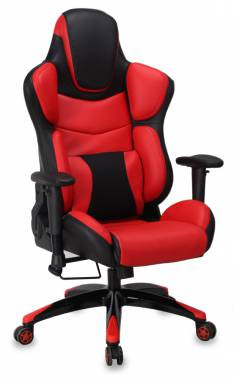 Кресло игровое Бюрократ CH-773/BLACK+R одна подушка черный/красный искус. кожа (пластик черный)