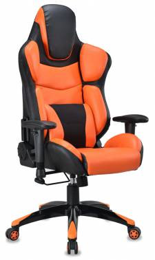 Кресло игровое Бюрократ CH-773/BLACK+OR одна подушка черный/оранжевый искусственная кожа (пластик че