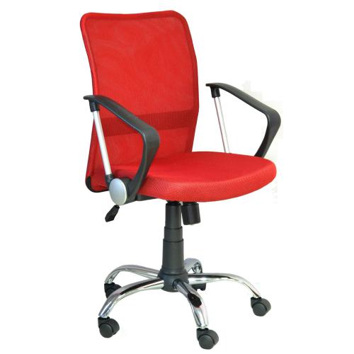 Кресло "Спейс" сетка красная, механизм качания, хром