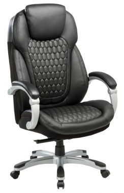 Кресло руководителя Бюрократ T-9917/BLACK черный рец.кожа/кожзам (пластик серебро)	