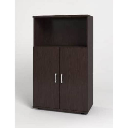 МОНОЛИТ КМ 12.14 Шкаф средний (ШМ51.14+ДМ41.14х2), 740х390х1220, одна открытая полка, венге