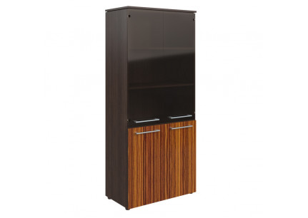 MORRIS MHC 85.2 Шкаф комбинир. со стеклом (тониров. бронза), 854х423х1188, Макассар/Венге, ЛДС 18 мм MORRIS MHC 85.2 Шкаф комбинир. со стеклом (тониров. бронза), 854х423х1188, Макассар/Венге, ЛДС 18 мм