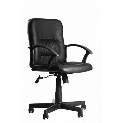 Кресло офисное Чип К3, кож. зам черный, пиастра