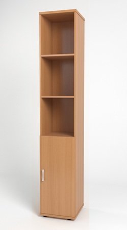 МОНОЛИТ КМ 7.1 Шкаф узкий (КМ45.1 + ДМ 41.1), 3 открытые полки 370х370х2050 бук